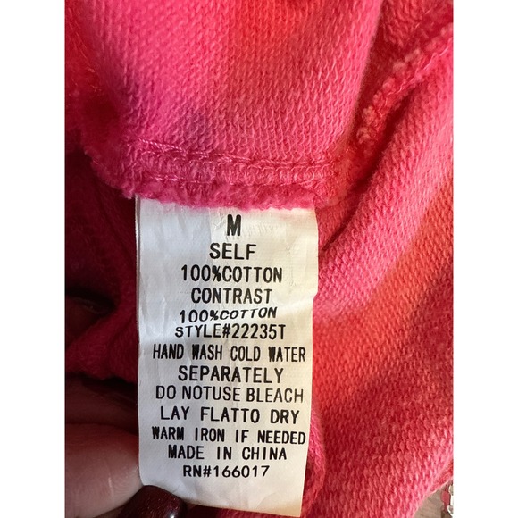 Boot Barn Pink Rhinestone Fringe Cropped Sweatshirt Collared Snap Button Size M - Picture 6 of 6